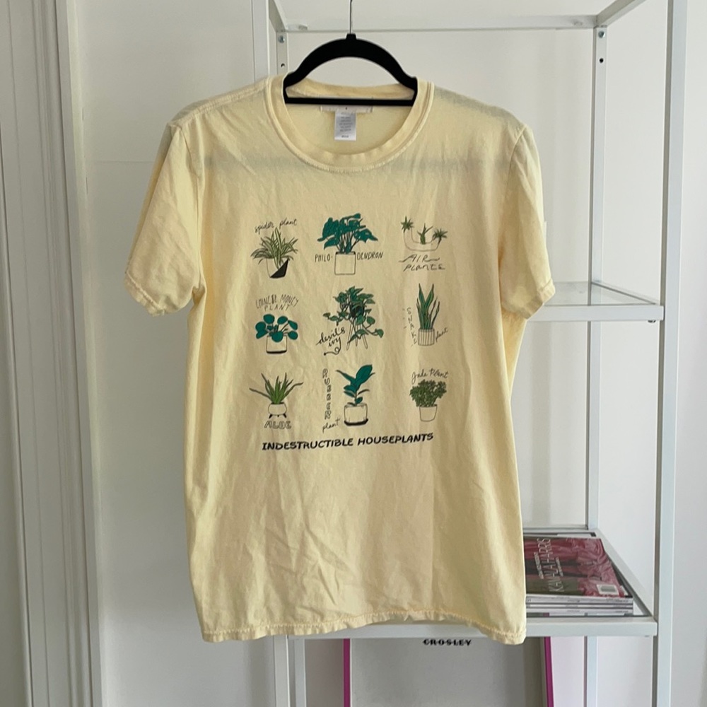 Urban Outfitters Cream Houseplant Graphic Tee